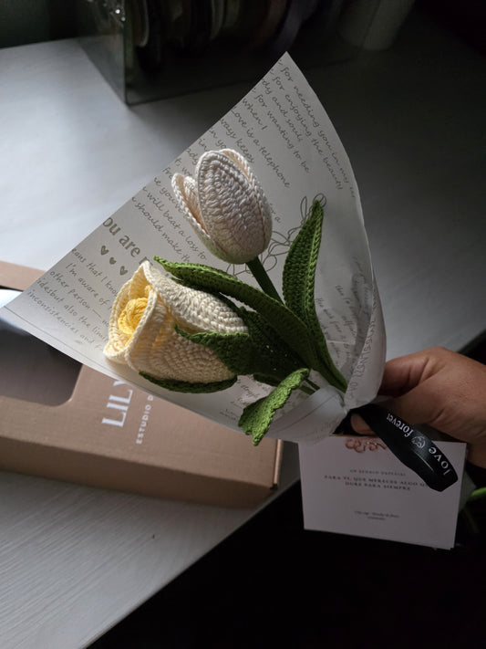 Cajita para flor individual (visor frontal)